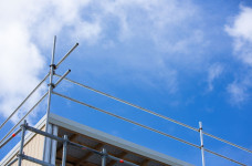 Top corner of a new build townhouse