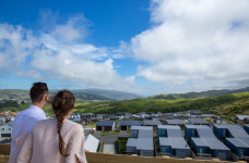 couple looking at housing development